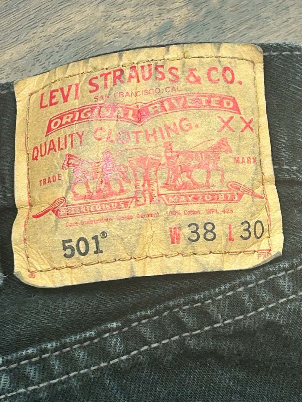 Vintage Y2K Levi's 501 Original Fit Button-Fly Black Denim Jeans Classic Denim - Picture 10 of 13